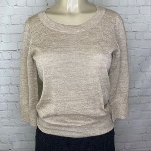 J.CREW Gold Shimmer Alpaca Blend sweater With bow